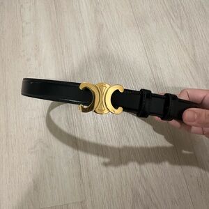 Celine MEDIUM TRIOMPHE BELT IN TAURILLON LEATHER